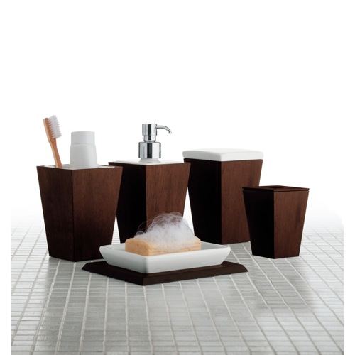 Bathroom Accessory Set, Gedy 1500-31, Kyoto Tanganika MDF Bathroom Accessory Set 1500-31